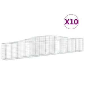 vidaXL Obokana gabionska ko&scaron;ara 10 kosov 400x30x60/80cm cinkano železo