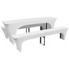 vidaXL 3 bele prevleke za gasilske mize in klopi raztegljive 220 x 70 x 80 cm