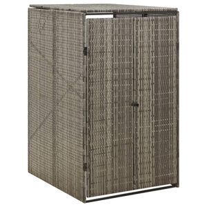 vidaXL Enojna lopa za smetnjak siva 70x80x117 cm poli ratan
