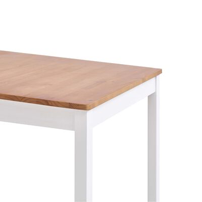 vidaXL Jedilna miza bela in rjava 140x70x73 cm borovina