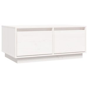 vidaXL Klubska mizica bela 80x50x35 cm trdna borovina