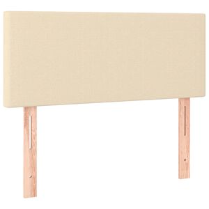 vidaXL Posteljno vzglavje krem 100x5x78/88 cm blago
