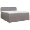 vidaXL Postelja boxspring z vzmetnico Taupe 140 x 190 cm Blago