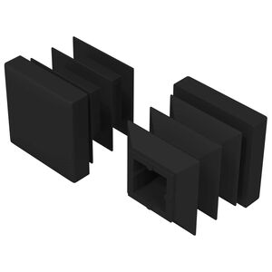 vidaXL Končne kapice 2 kos Črna 15 x 15 x 15 mm PP