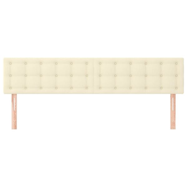 vidaXL Posteljno vzglavje krem 200x5x78/88 cm umetno usnje