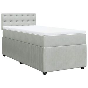 vidaXL Box spring postelja z vzmetnico svetlo siva 80x200 cm žamet