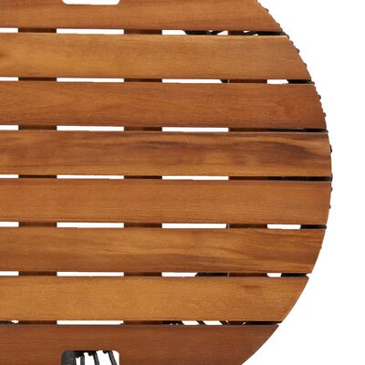 vidaXL Stranske mizice 2 kosa z leseno površino siv poli ratan