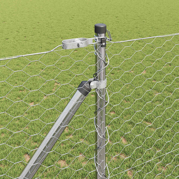 vidaXL Steber ograje. srebrna 10 x 1,4 m (36 mm mreža) Jeklo