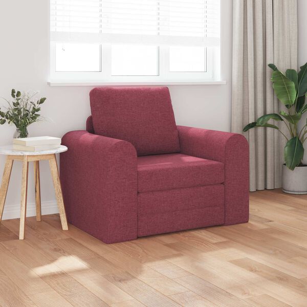 vidaXL Sofa postelja Vinorodna rdeča 98 x 71 x 83 cm blago