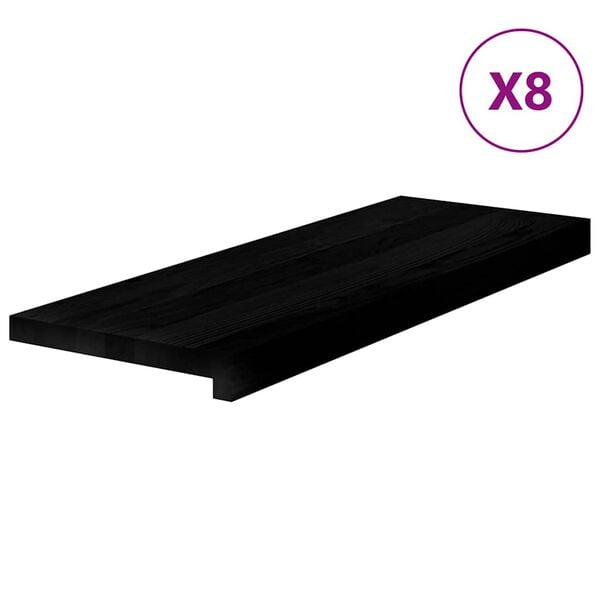vidaXL Podloge za stopnice 8 kosov rjave 70x25x2 cm trdna hrastovina