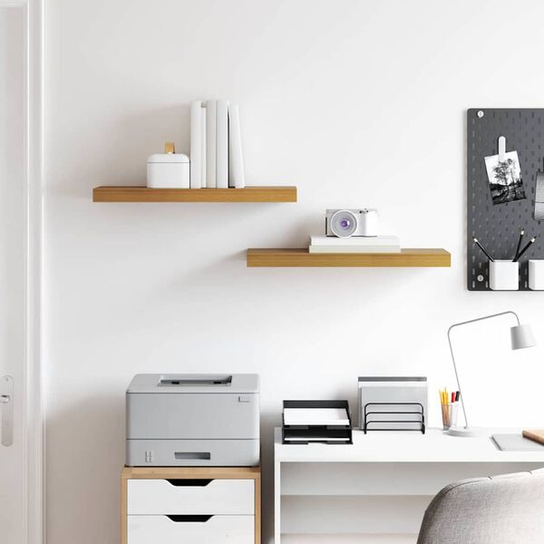 vidaXL Stenska polica 2 pcs Bež 60 x 23,5 x 4 cm Konstruiran les