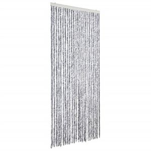 vidaXL Zavesa proti mrčesu iz &scaron;enilje 100x220 cm bela in siva