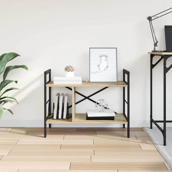 vidaXL Knjižna polica Sonoma hrast 75 x 30 x 58,5 cm Konstruiran les