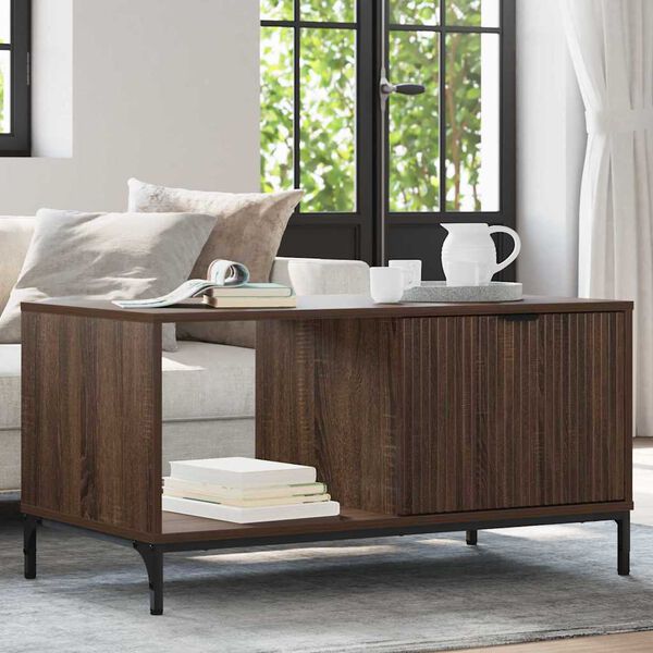 vidaXL Klubska miza Rjavi hrast 90 x 49 x 46 cm Konstruiran les