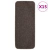 vidaXL Preproge za stopnice 15 kosov 60x25 cm rjave nedrseče
