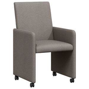 vidaXL Jedilni stoli s kolesi 2 kos blago Taupe 57 x 66 x 94 cm