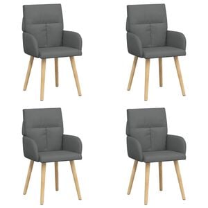 vidaXL Jedilni stoli 4 kos Blago Temno siva 60 x 56 x 93 cm
