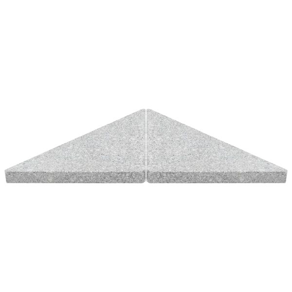 vidaXL Utežna plo&scaron;ča za senčnik iz granita 15 kg trikotna siva