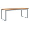 vidaXL Vrtna miza Siva 200 x 90 x 75 cm Masiven les akacije
