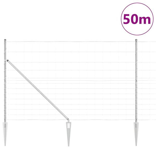 vidaXL Steber ograje. Cinkano 50 x 1,5 m Jeklo