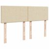 vidaXL Box spring postelja z vzmetnico krem 140x190 cm blago