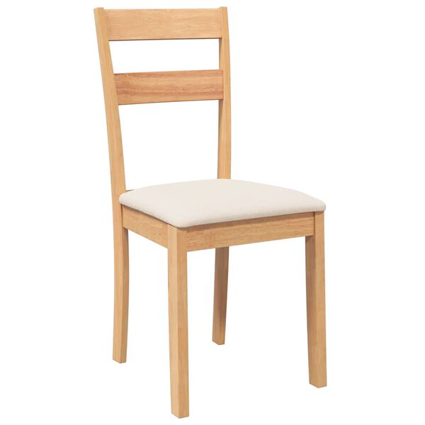 vidaXL Jedilni stoli z blazinami 2 kosa naravnega masivnega lesa gume