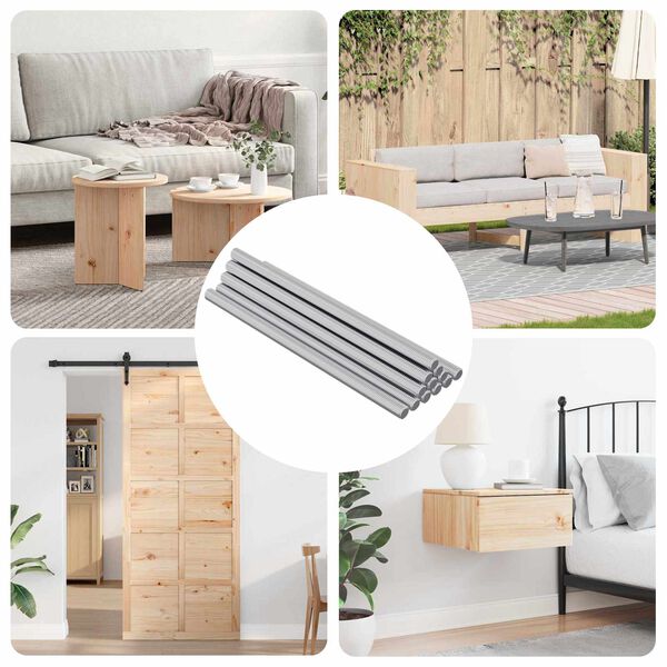 vidaXL Navojna palica 900 pcs srebrna Jeklo