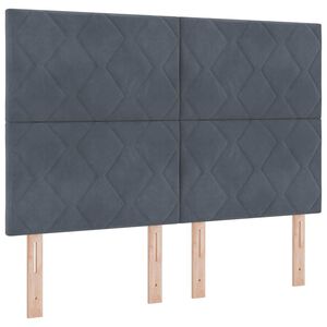 vidaXL LED Box Spring Postelja Temno siva 140 x 190 cm blago