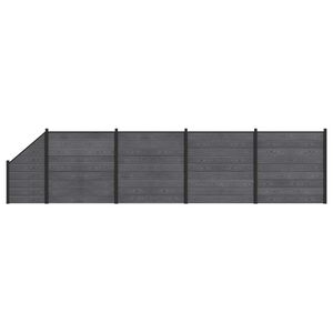 vidaXL Komplet ograj 5 kos 792 x 186 cm WPC in aluminij Siva