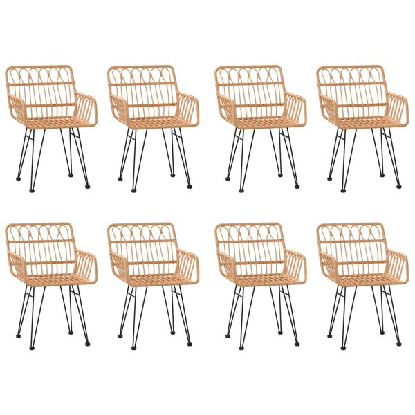 vidaXL Vrtna jedilna garnitura 9-delna poli ratan