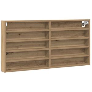 vidaXL Razstavna omara Umetni hrast 100 x 8,5 x 50 cm Konstruiran les