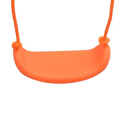 vidaXL Komplet 3 gugalnic s toboganom oranžne barve