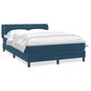 vidaXL Box spring postelja z vzmetnico temno modra 160x210 cm žamet
