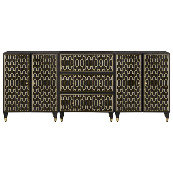 vidaXL Stranske omarice 3 kosi 60x33x75 cm trden mangov les