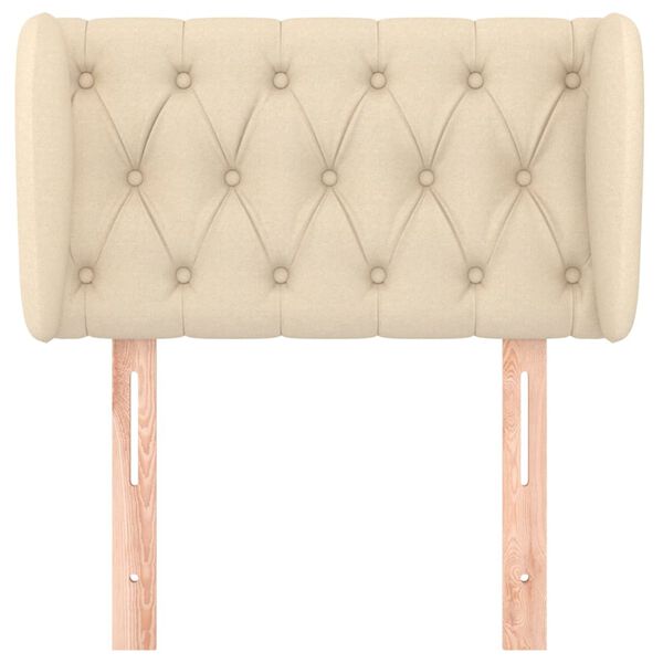 vidaXL Vzglavje z u&scaron;esi krem 83x23x78/88 cm blago