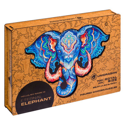 UNIDRAGON Lesena sestavljanka 700-delna Eternal Elephant 62x47 cm