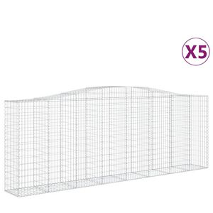 vidaXL Obokane gabion ko&scaron;are 5 kosov 400x50x140/160cm pocinkano železo