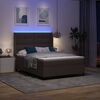 vidaXL LED Box Spring Postelja Temno rjava 140 x 200 cm blago