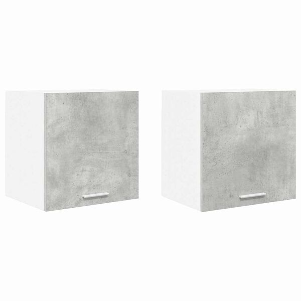 vidaXL Viseča omarica z vrati 2 pcs Beton sivo in bela 40 x 31 x 40 cm
