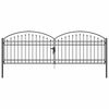 vidaXL Ograjna vrata ASSEN 401 x 175,5 cm Jeklo Siva Zaklenljivo
