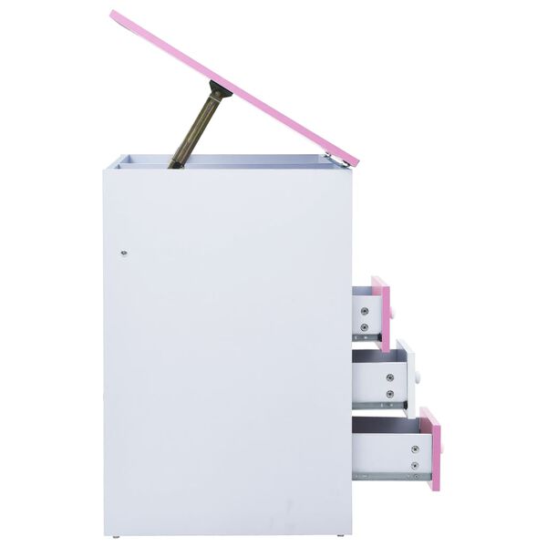 vidaXL Otroška pisalna in risalna miza nagibna roza in bela