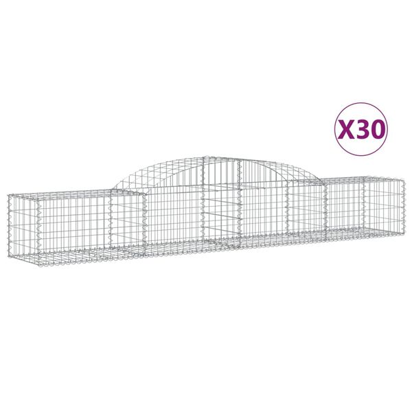 vidaXL Obokane gabion ko&scaron;are 30 kosi 300x50x40/60 cm pocinkano železo
