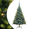 vidaXL Umjetna zložljiva božićna jelka 150 LED Zelena 120 cm PVC in PE