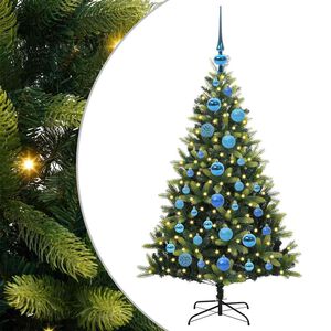vidaXL Umjetna zložljiva božićna jelka 150 LED Zelena 120 cm PVC in PE