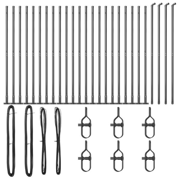 vidaXL Steber ograje. 26 pcs Siva Velikost: 3,2 x 3,2 x 88,5 cm Jeklo