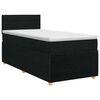 vidaXL Postelja boxspring z vzmetnico Črna 90 x 190 cm Blago