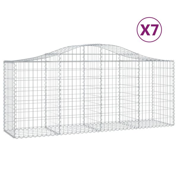 vidaXL Obokane gabion košare 7 kosov 200x50x80/100 cm cinkano železo