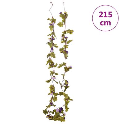 vidaXL Girlanda iz umetnega cvetja 6 kosov svetlo vijolična 215 cm