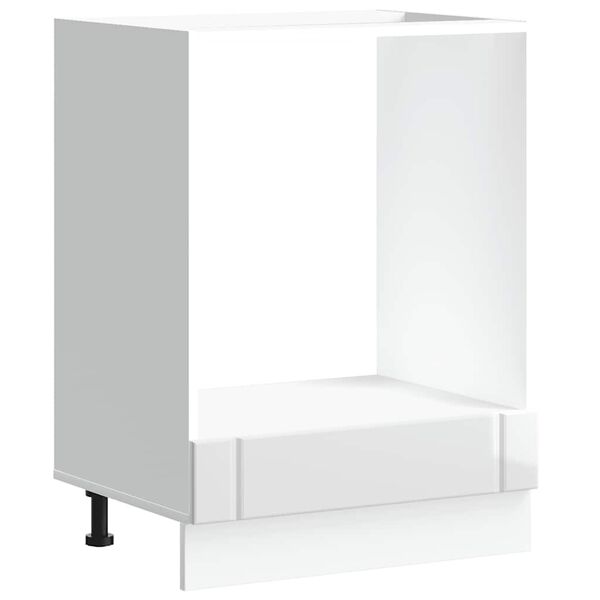 vidaXL Omarica za pečico Lucca visok sijaj bela inženirski les