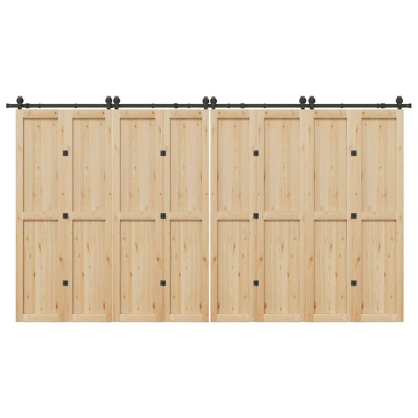 vidaXL Komplet opreme za drsna vrata 400 cm jeklo črne barve